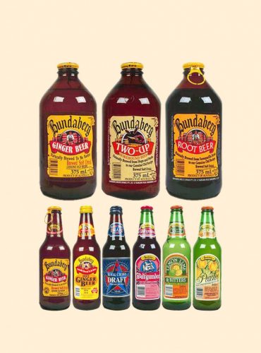 Some of the historical bottles and packaging of Bundaberg Brewed Drinks