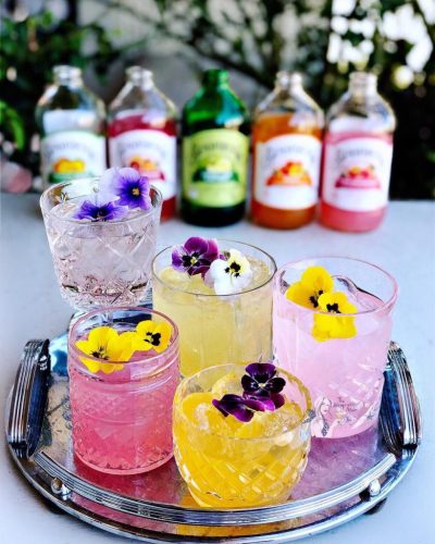 Margarita Mix-Up Cocktail garnished with flowers