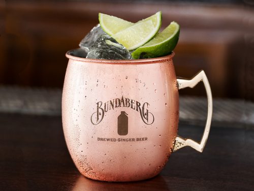 Moscow Mule Cocktail garnished with a lime wedge