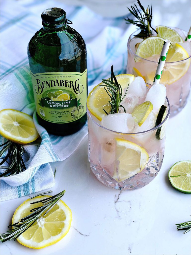 Bundaberg lemon, lime and bitters served in a cocktail